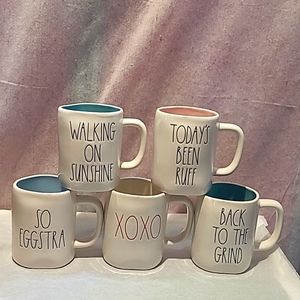 Rae Dunn Mugs Set of 5 Brand New no tags.